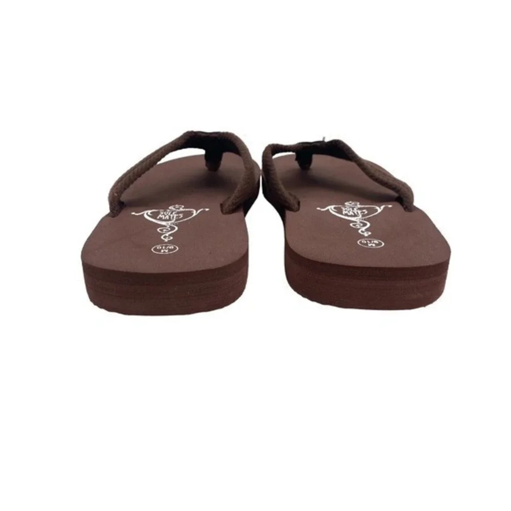NEW Sole Mates Men’s Flip Flops Sandals NEW Brown Size‎ 9/10